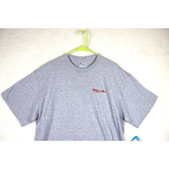 New Columbia Performance Fishing Gear Men's Grey Short Sleeve Tee X-Large Logo - Picture 2 of 8